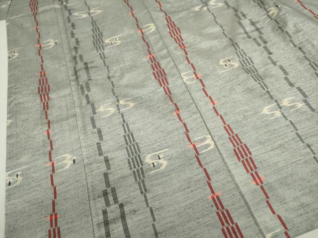 平和屋着物■上質な紬　絣間道　正絹　逸品　未使用　DABK6590ya