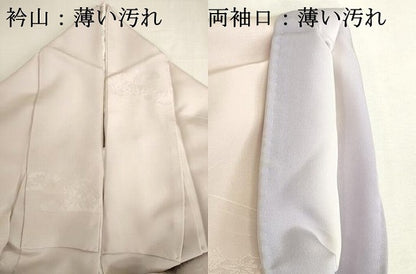 平和屋着物■上質な色無地　霞花地紋　灰桜色　正絹　逸品　DABK6596ya