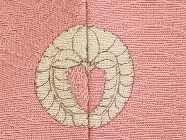 平和屋着物■上質な色無地　雲取り吉祥地紋　紅梅色　正絹　逸品　未使用　DABK6599ya