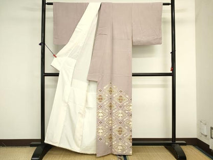 平和屋着物■豪華色留袖　花菱文　金彩　正絹　逸品　DABK6602ya