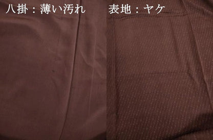 平和屋着物■上質な色無地　文字地紋　紫鳶色　正絹　逸品　DABK6603ya