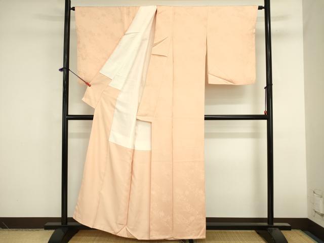 平和屋着物■上質な色無地　流水舞楓地紋　伽羅色　正絹　逸品　DABK6605ya