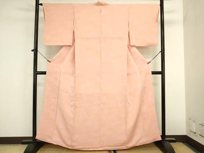 平和屋着物■上質な小紋　霞文　暈し染め　鬼しぼ縮緬　正絹　逸品　DABK6609ya