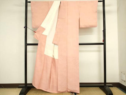 平和屋着物■上質な小紋　霞文　暈し染め　鬼しぼ縮緬　正絹　逸品　DABK6609ya