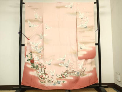 平和屋着物■豪華振袖　作家物　鶴の恩返し　暈し染め　金彩　正絹　逸品　DABK6610ya