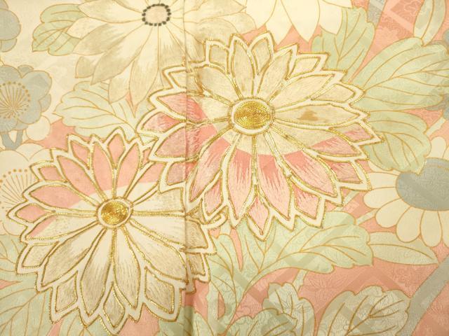 平和屋着物■豪華振袖　駒刺繍　草花文　菊　金彩　正絹　逸品　DABK6612ya