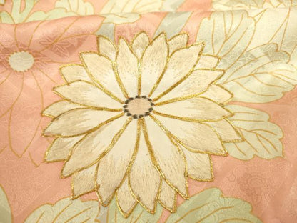 平和屋着物■豪華振袖　駒刺繍　草花文　菊　金彩　正絹　逸品　DABK6612ya