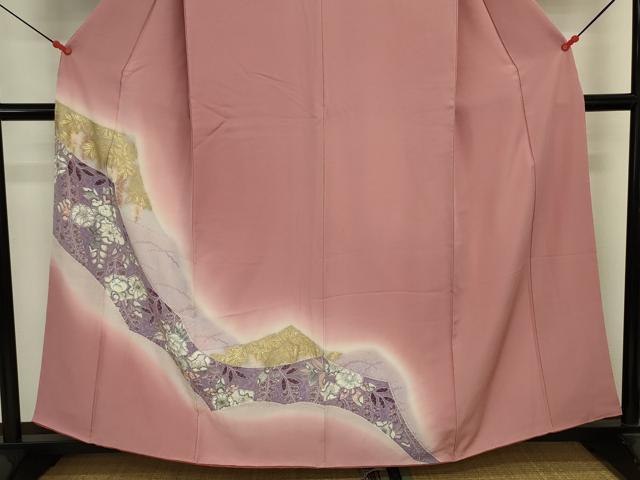 平和屋着物■訪問着　辻が花　絞り　暈し染め　金彩　正絹　逸品　DABK6614ya