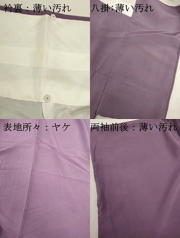 平和屋着物■上質な色無地　古代紫色　正絹　逸品　DABK6619ya