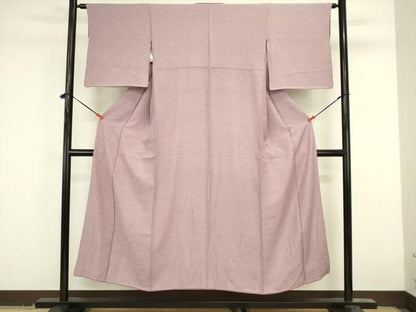 平和屋着物■上質な色無地　墨流し地紋　葡萄鼠色　正絹　逸品　DABK6629ya