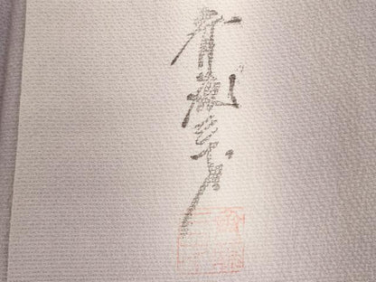 平和屋着物■染色作家　斉藤三才　小紋　霞文　暈し染め　正絹　逸品　DABK6633ya