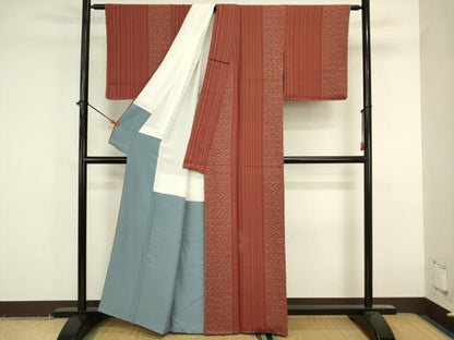 平和屋着物■上質な小紋　花間道　正絹　逸品　DABK6636ya