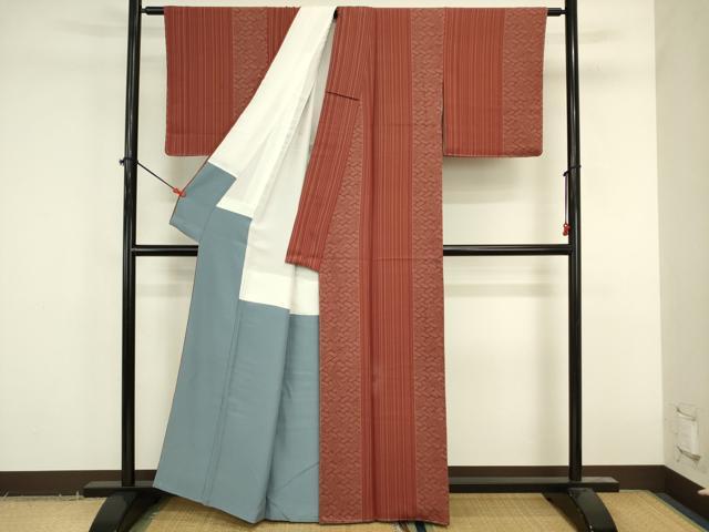 平和屋着物■上質な小紋　花間道　正絹　逸品　DABK6636ya