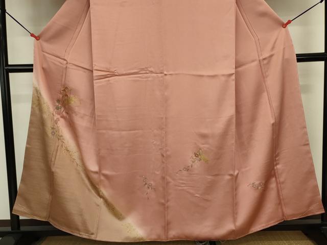 平和屋着物■訪問着　駒刺繍　草花松文　暈し染め　金彩　正絹　逸品　DABK6637ya