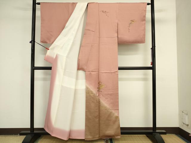 平和屋着物■訪問着　駒刺繍　草花松文　暈し染め　金彩　正絹　逸品　DABK6637ya