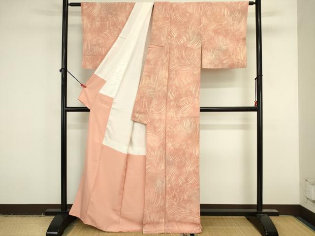 平和屋着物■上質な小紋　立波文　暈し染め　正絹　逸品　DABK6638ya