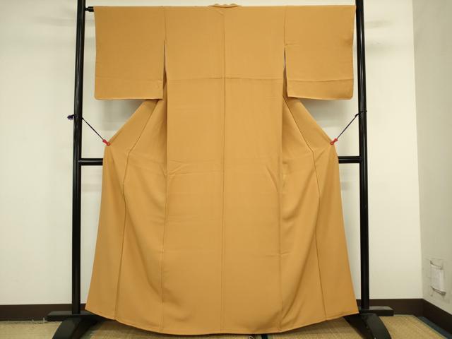 平和屋着物■上質な色無地　狐色　正絹　逸品　DABK6649ya