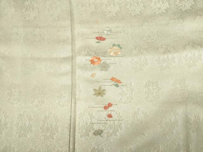 平和屋着物■豪華色留袖　刺繍　草花文　金糸　正絹　逸品　DABK6658ya