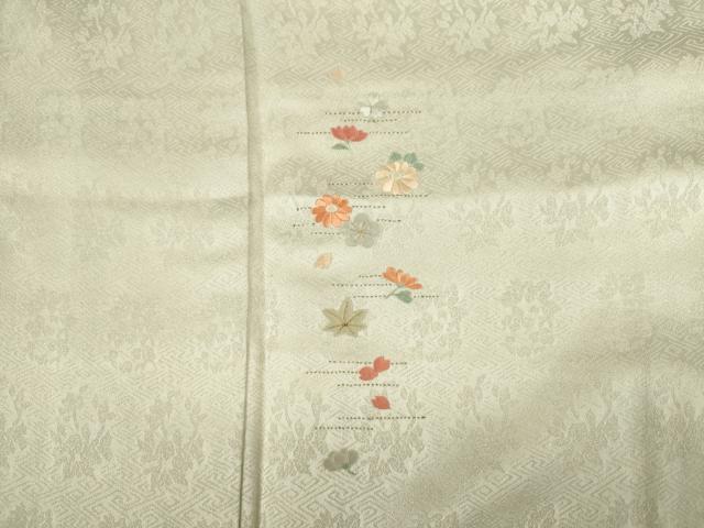 平和屋着物■豪華色留袖　刺繍　草花文　金糸　正絹　逸品　DABK6658ya