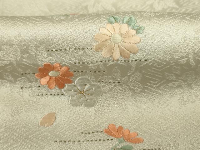 平和屋着物■豪華色留袖　刺繍　草花文　金糸　正絹　逸品　DABK6658ya
