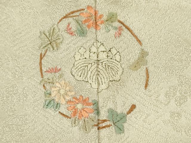 平和屋着物■豪華色留袖　刺繍　草花文　金糸　正絹　逸品　DABK6658ya