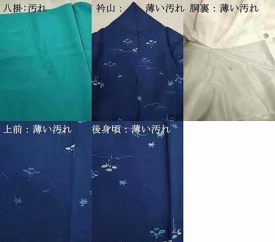 平和屋着物■上質な小紋　手描き　露芝草葉文　正絹　逸品　DABK6663ya