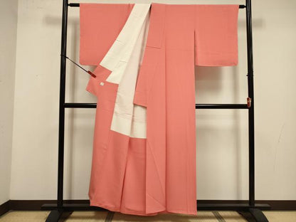 平和屋着物■上質な色無地　鉛丹色　正絹　逸品　未使用　DABK6669ya