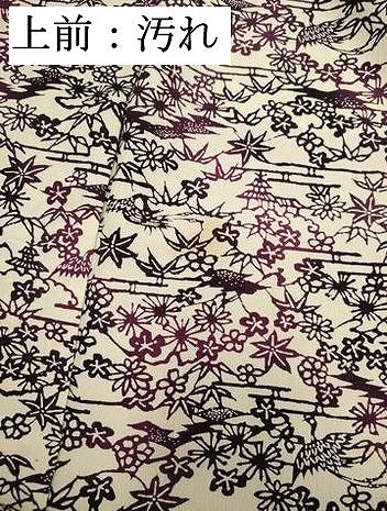 平和屋着物■上質な小紋　型染め　風景花鳥文　お召縮緬　正絹　逸品　DABK6692ya