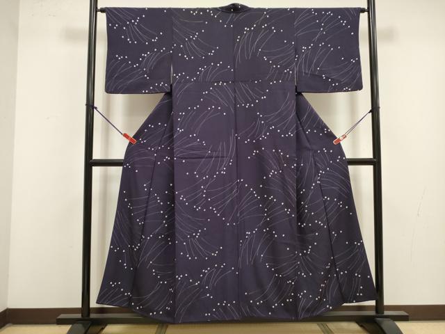 平和屋着物■上質な小紋　絞り　抽象文様　正絹　逸品　DABK6695ya