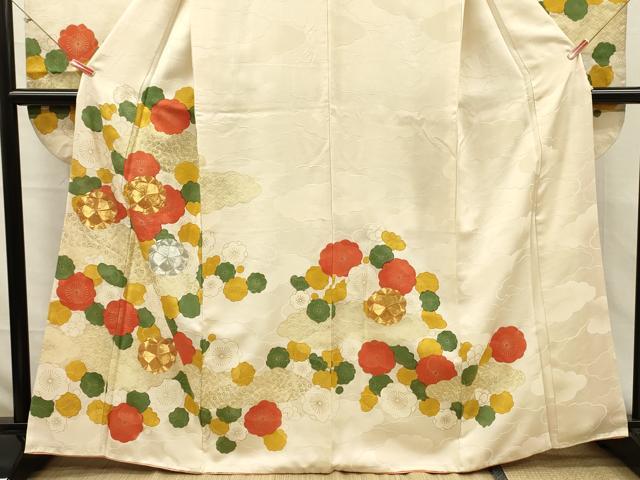 平和屋着物■豪華振袖　駒刺繍　舞梅文　金彩　正絹　逸品　DABK6719ya