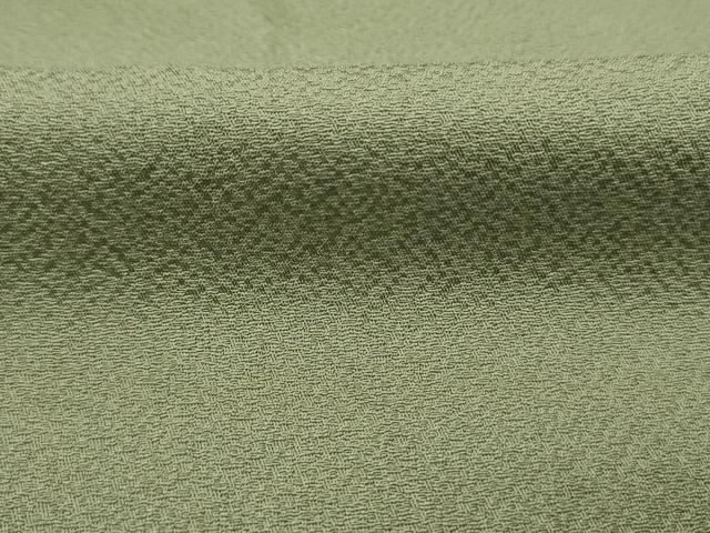 平和屋着物■上質な色無地　山葵色　正絹　逸品　DABK6720ya