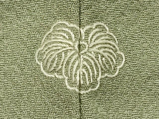 平和屋着物■上質な色無地　山葵色　正絹　逸品　DABK6720ya
