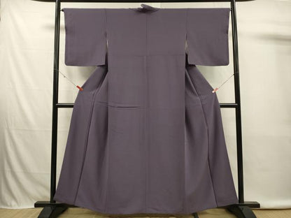 平和屋着物■上質な色無地　鳩羽色　正絹　逸品　DABK6723ya