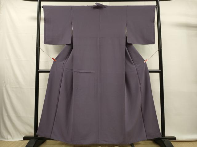 平和屋着物■上質な色無地　鳩羽色　正絹　逸品　DABK6723ya