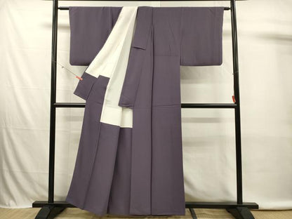 平和屋着物■上質な色無地　鳩羽色　正絹　逸品　DABK6723ya