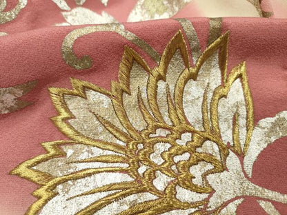 平和屋着物■訪問着　刺繍　更紗花唐草文　暈し染め　金銀彩　正絹　逸品　DABK6724ya