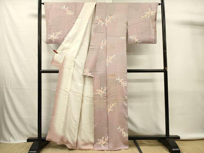 平和屋着物■上質な小紋　草花文　暈し染め　正絹　逸品　DABK6728ya