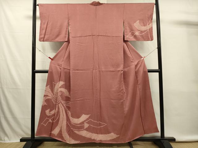 平和屋着物■訪問着　絞り　束ね熨斗文　正絹　逸品　DABK6732ya