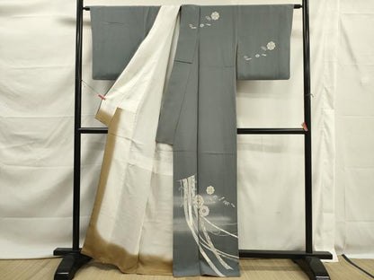 平和屋着物■訪問着　几帳花文　暈し染め　正絹　逸品　DABK6759ya