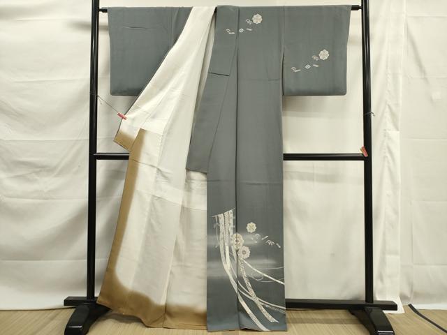 平和屋着物■訪問着　几帳花文　暈し染め　正絹　逸品　DABK6759ya