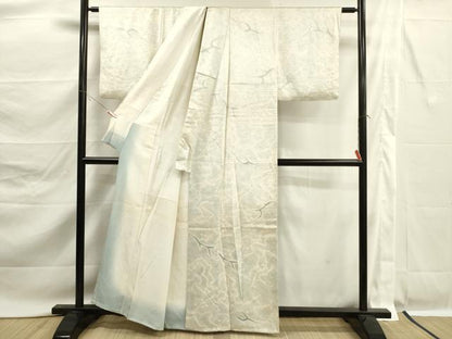 平和屋着物■上質な小紋　絞り　枝木文　正絹　逸品　DABK6766ya