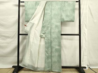 平和屋着物■上質な小紋　枝葉文　暈し染め　正絹　逸品　DABK6771ya