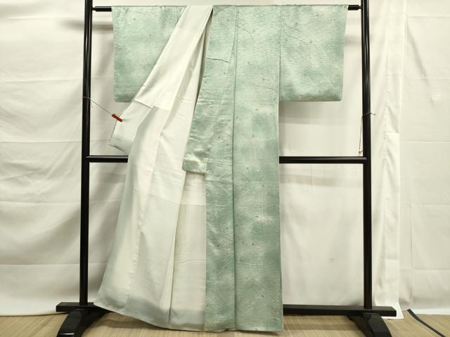 平和屋着物■上質な小紋　枝葉文　暈し染め　正絹　逸品　DABK6771ya