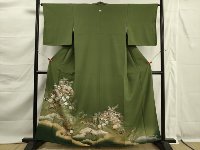 平和屋着物■豪華色留袖　地紙風景花文　山車　暈し染め　金銀彩　正絹　逸品　DABK6772ya