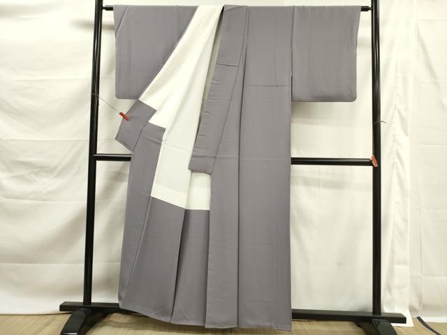 平和屋着物■上質な色無地　作家物　銀鼠色　正絹　逸品　DABK6791ya