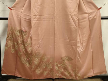 平和屋着物■上質な小紋　刺繍　地紙花文　暈し染め　金彩　正絹　逸品　DABK6813ya