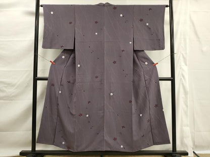 平和屋着物■上質な小紋　絞り　舞桜文　正絹　逸品　DABK6816ya