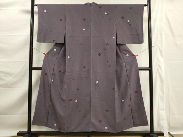 平和屋着物■上質な小紋　絞り　舞桜文　正絹　逸品　DABK6816ya