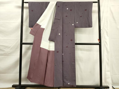 平和屋着物■上質な小紋　絞り　舞桜文　正絹　逸品　DABK6816ya