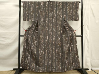 平和屋着物■上質な小紋　枝花間道　正絹　逸品　DABK6819ya